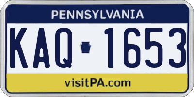PA license plate KAQ1653