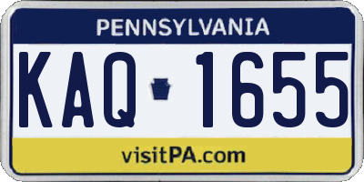 PA license plate KAQ1655