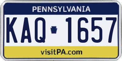 PA license plate KAQ1657