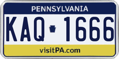 PA license plate KAQ1666