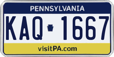 PA license plate KAQ1667