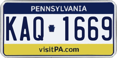 PA license plate KAQ1669