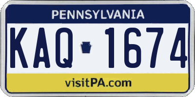 PA license plate KAQ1674
