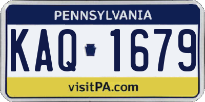PA license plate KAQ1679