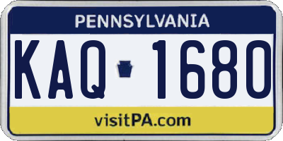 PA license plate KAQ1680