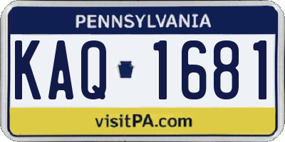 PA license plate KAQ1681