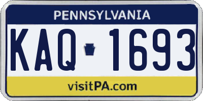 PA license plate KAQ1693