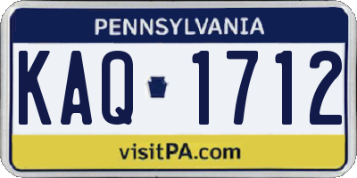 PA license plate KAQ1712