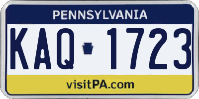 PA license plate KAQ1723