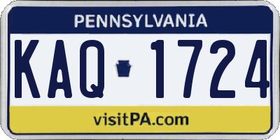 PA license plate KAQ1724