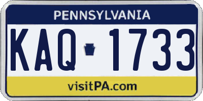 PA license plate KAQ1733