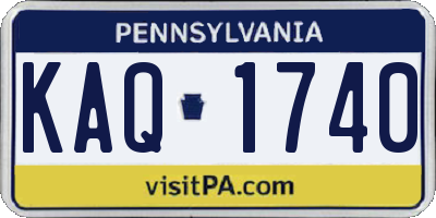 PA license plate KAQ1740