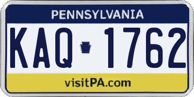 PA license plate KAQ1762