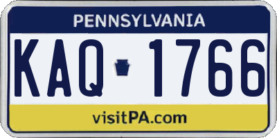 PA license plate KAQ1766