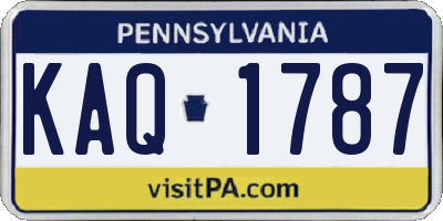 PA license plate KAQ1787