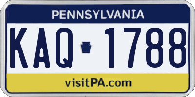 PA license plate KAQ1788