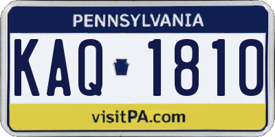 PA license plate KAQ1810