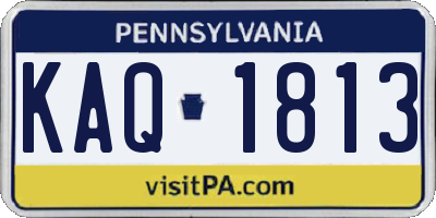 PA license plate KAQ1813