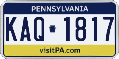 PA license plate KAQ1817