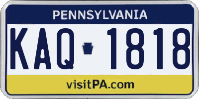 PA license plate KAQ1818