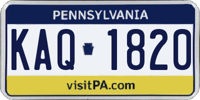 PA license plate KAQ1820