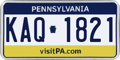 PA license plate KAQ1821