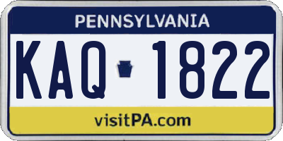 PA license plate KAQ1822