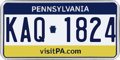 PA license plate KAQ1824