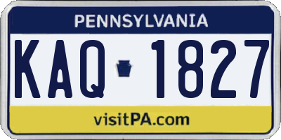 PA license plate KAQ1827