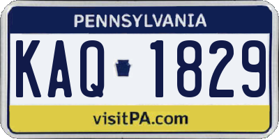PA license plate KAQ1829