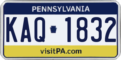 PA license plate KAQ1832