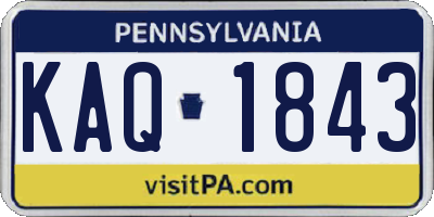 PA license plate KAQ1843