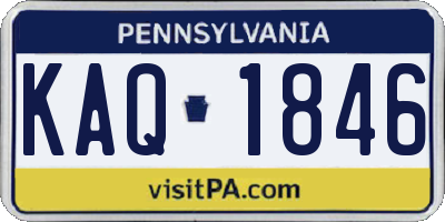 PA license plate KAQ1846