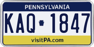 PA license plate KAQ1847