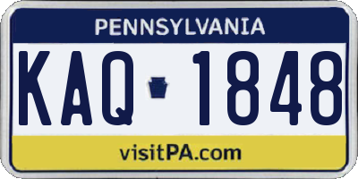 PA license plate KAQ1848