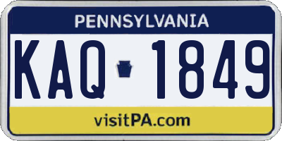 PA license plate KAQ1849
