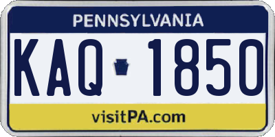 PA license plate KAQ1850