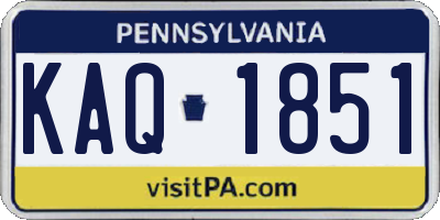 PA license plate KAQ1851