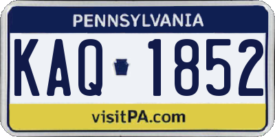 PA license plate KAQ1852