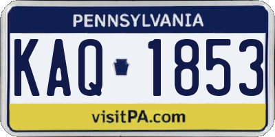 PA license plate KAQ1853