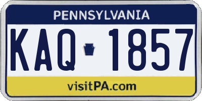 PA license plate KAQ1857