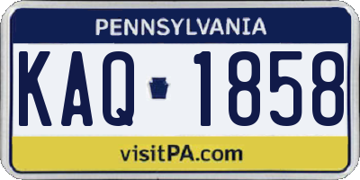 PA license plate KAQ1858