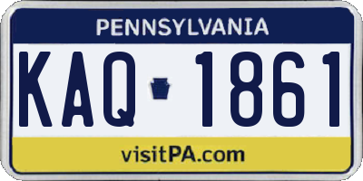 PA license plate KAQ1861
