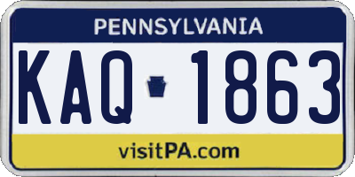 PA license plate KAQ1863