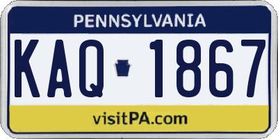 PA license plate KAQ1867