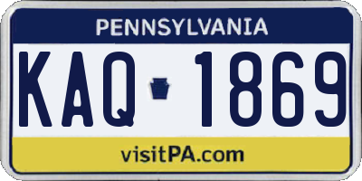 PA license plate KAQ1869