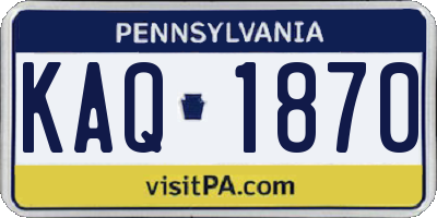 PA license plate KAQ1870