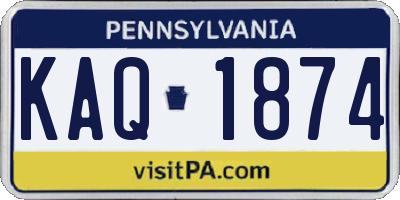PA license plate KAQ1874