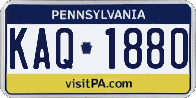 PA license plate KAQ1880