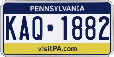 PA license plate KAQ1882